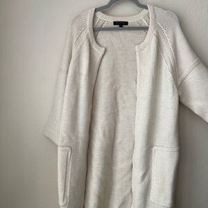 Long Wool Cream Sweater Cardigan